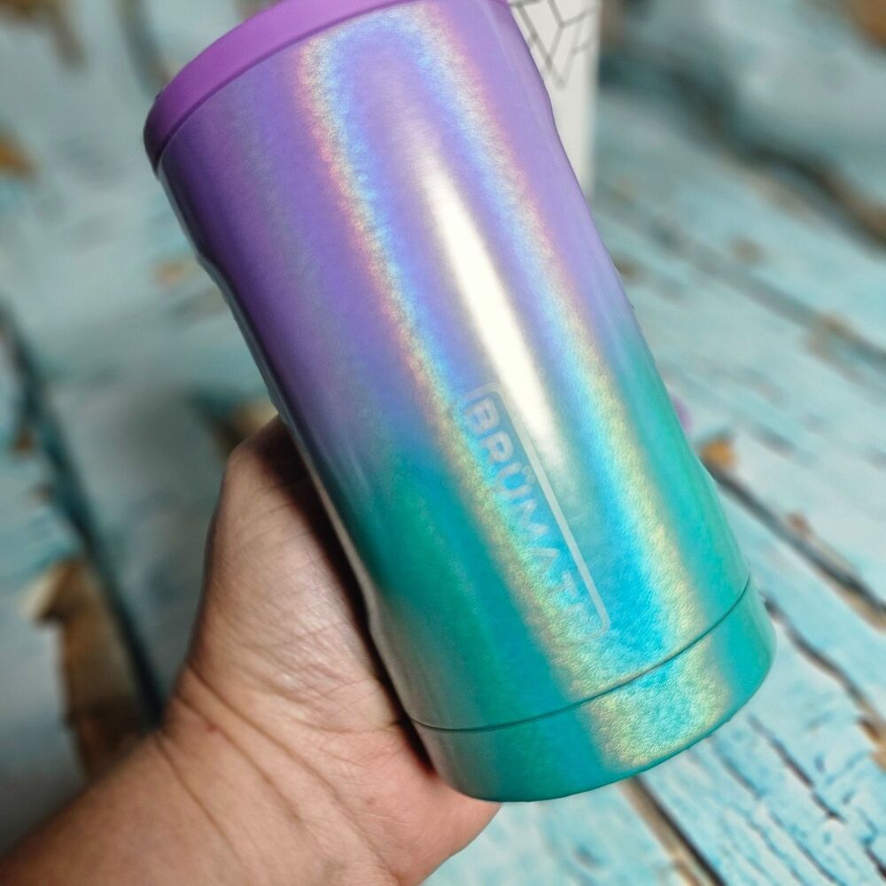 BrüMate Hopsulator Bott'l 12 oz Glitter Mermaid Insulated Beer Bottle Cooler Pur